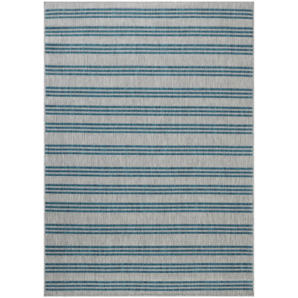Easton Indoor/Outdoor Teal/Fog Rug Outdoor Rugs