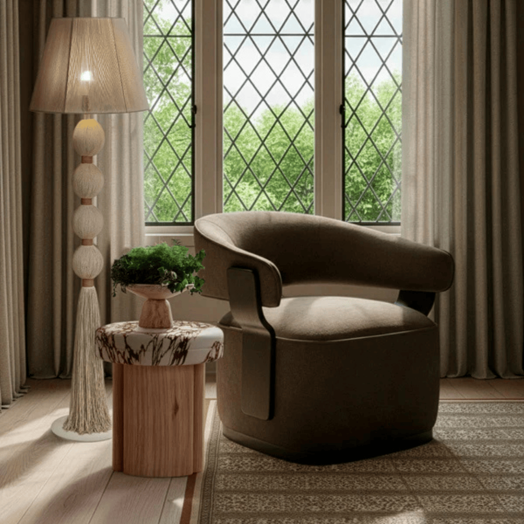 Ellery Linen Chenille Swivel Accent Chair Occasional + Accent Chairs