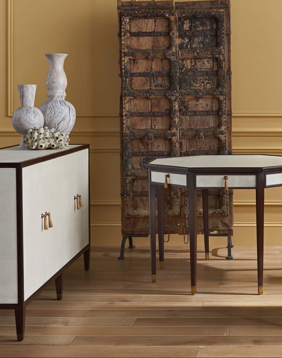 Evie Shagreen Credenza Sideboards + Cabinets