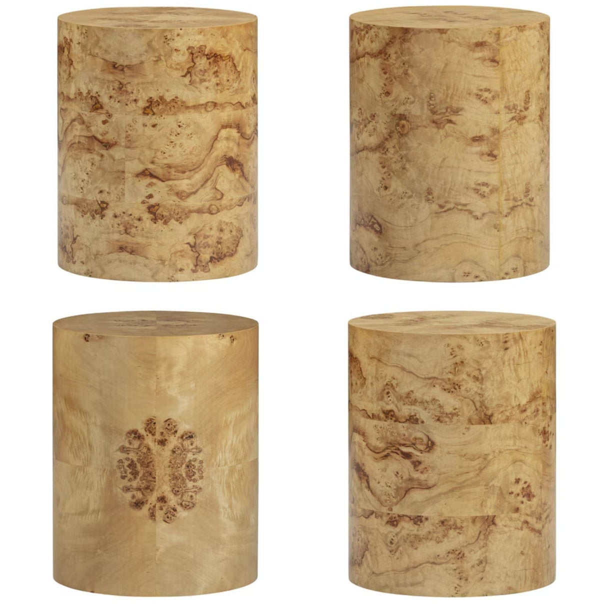 Figaro Natural Burl Drum Side Table Side Table TOV-OC54473