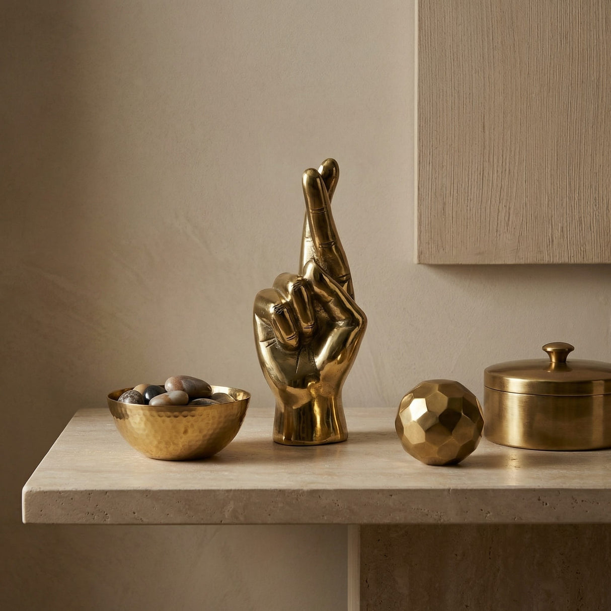 Fingers Crossed Sculpture Decorative Objects AB-123BR 00842449100015