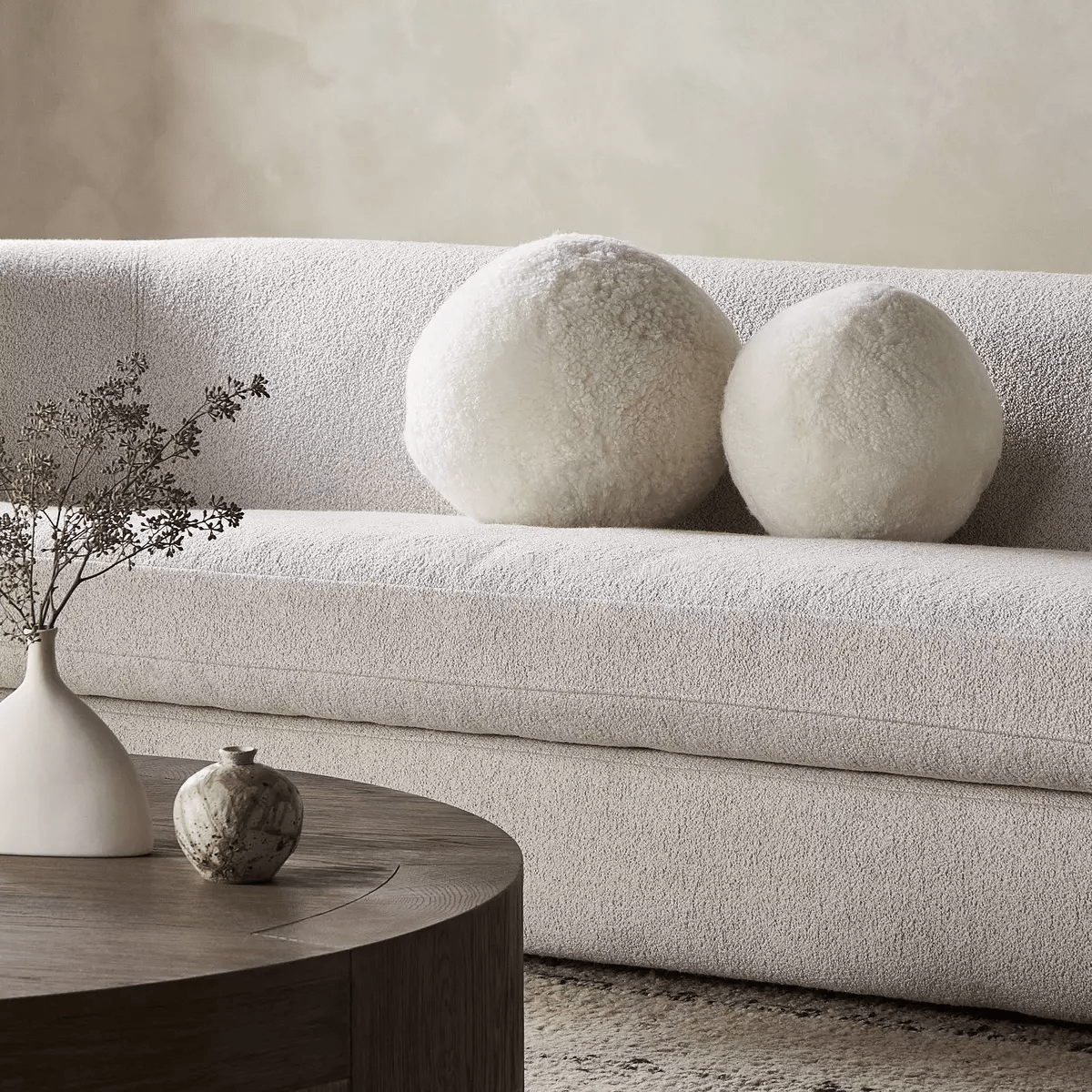 Four Hands Balle Shearling Pillow Set Pillows