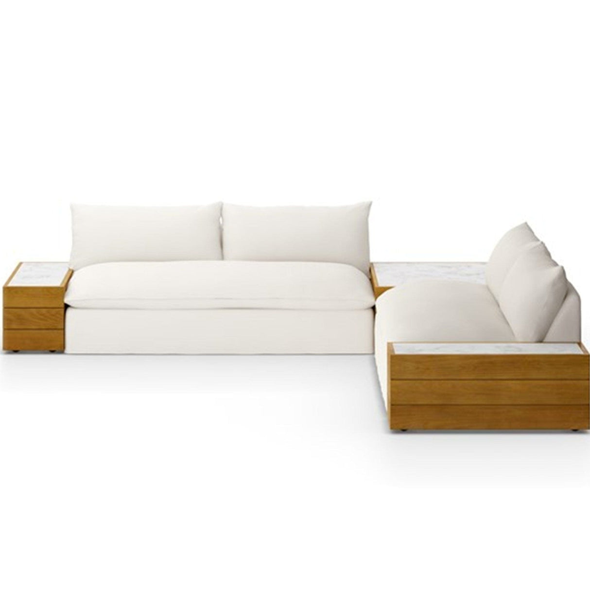 Four Hands Grant 2 Pc Sectional with Coffee & End Tables Sectional