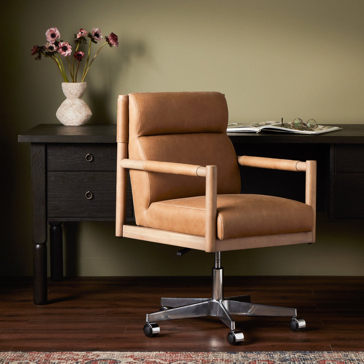 Four Hands Kiano Desk Chair Leather Desk Chair