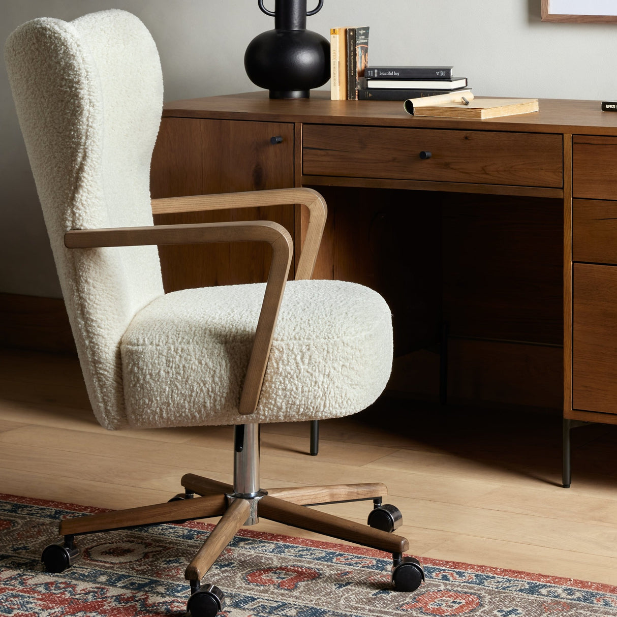 Four Hands Melrose Desk Chair Upholstered Swivel Chair