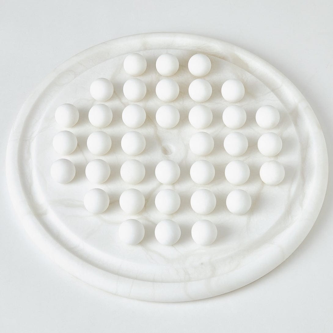 Global Views Alabaster Solitaire Game Set Alabaster Game