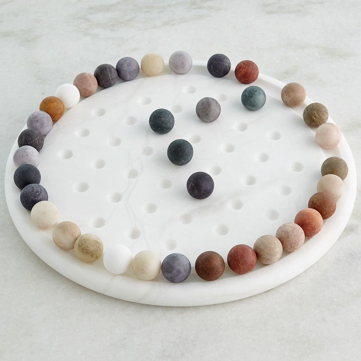 Global Views Alabaster Solitaire Game Set Alabaster Game