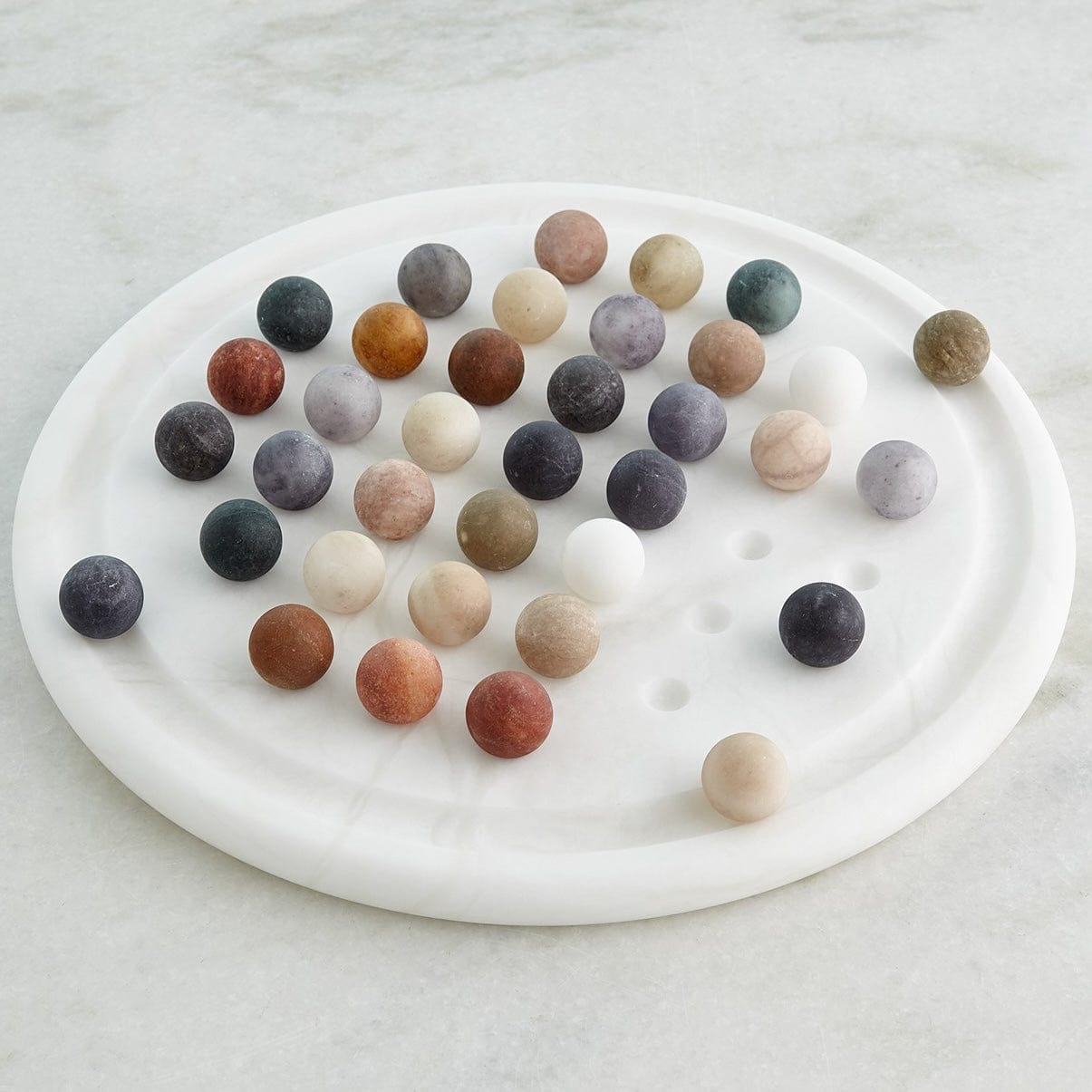 Global Views Alabaster Solitaire Game Set Alabaster Game