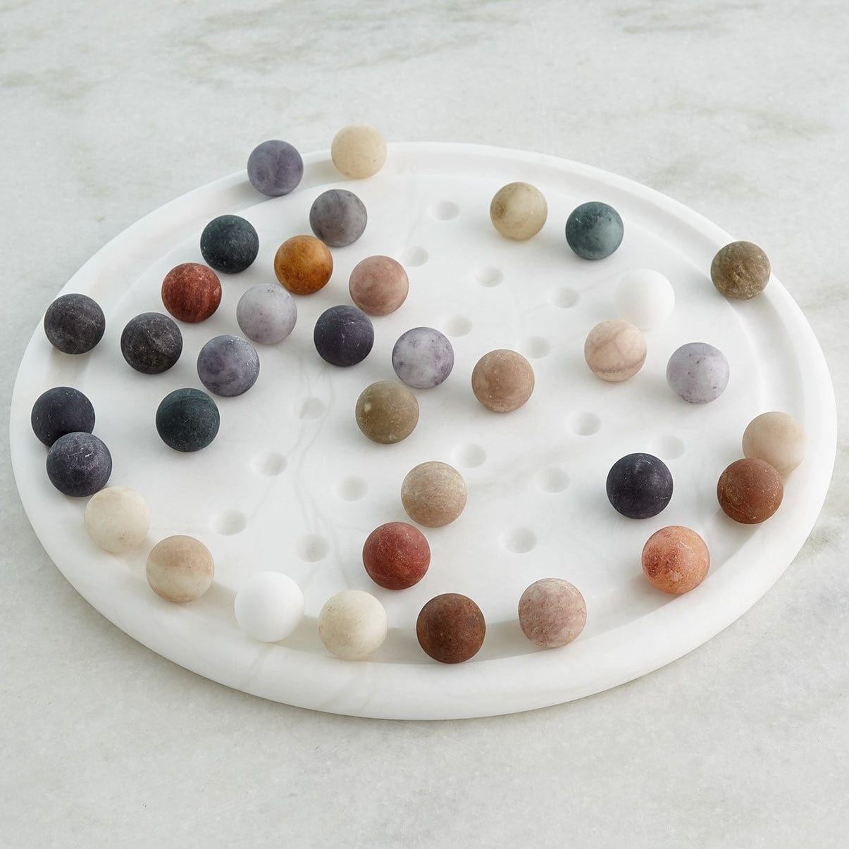 Global Views Alabaster Solitaire Game Set Alabaster Game