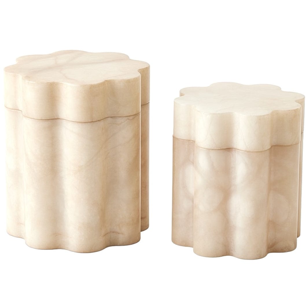 Global Views Cumulus Alabaster Boxes Boxes