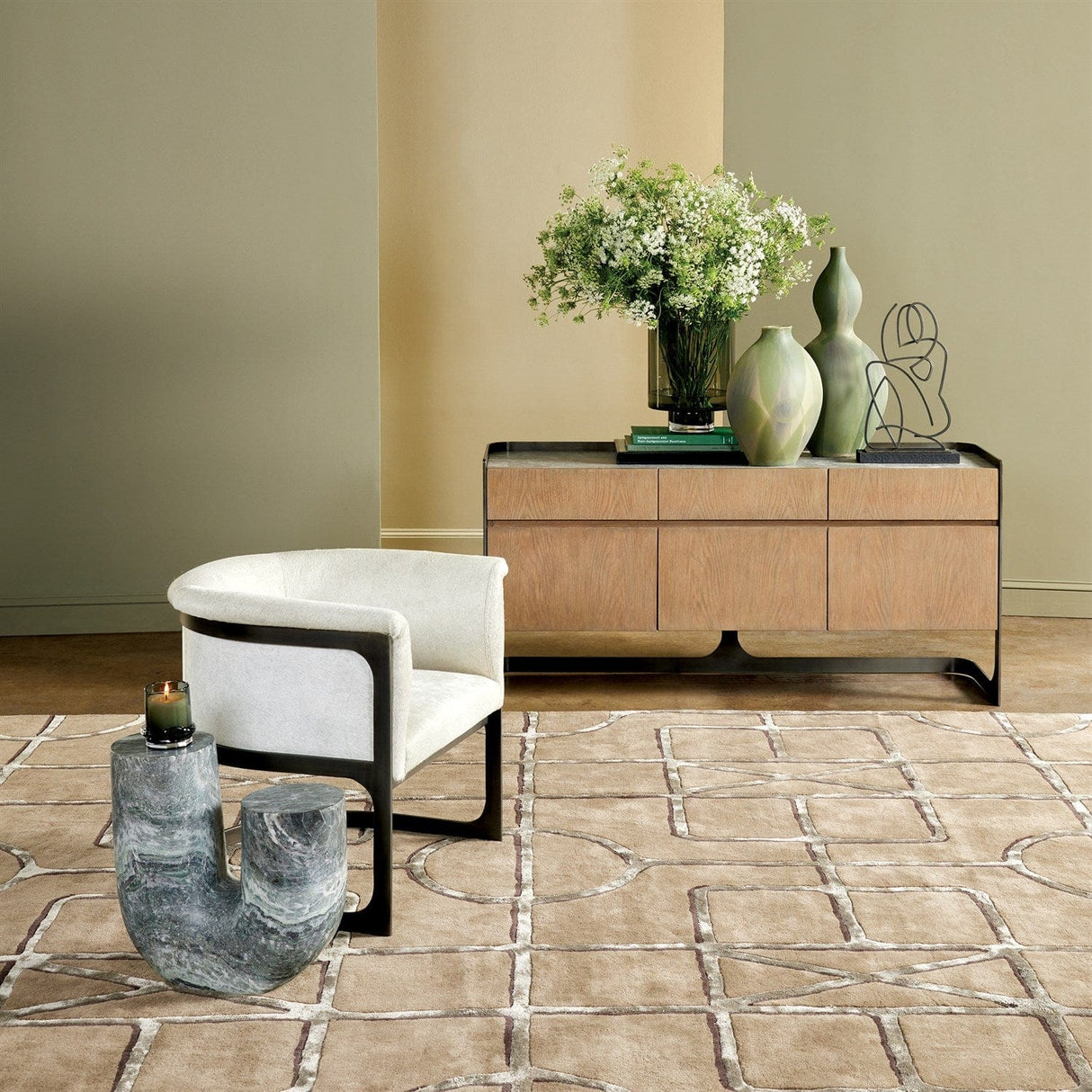 Global Views Marble Tube Table Side Tables