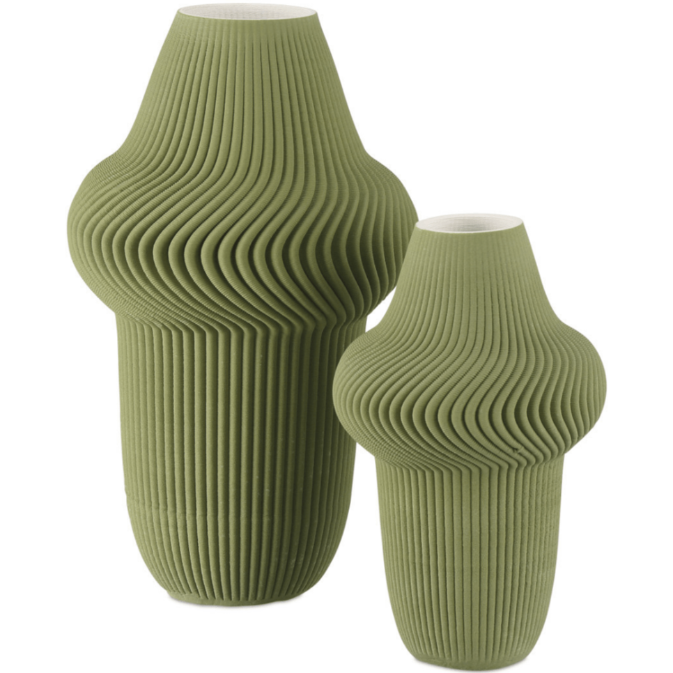 Green Plisse Vase Vases