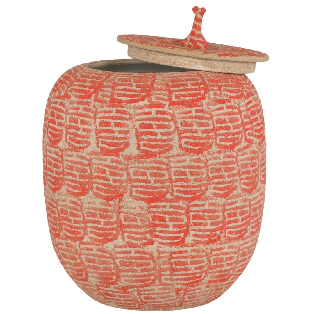 Happiness Red Preserve Jar Vases + Urns 1200-0979