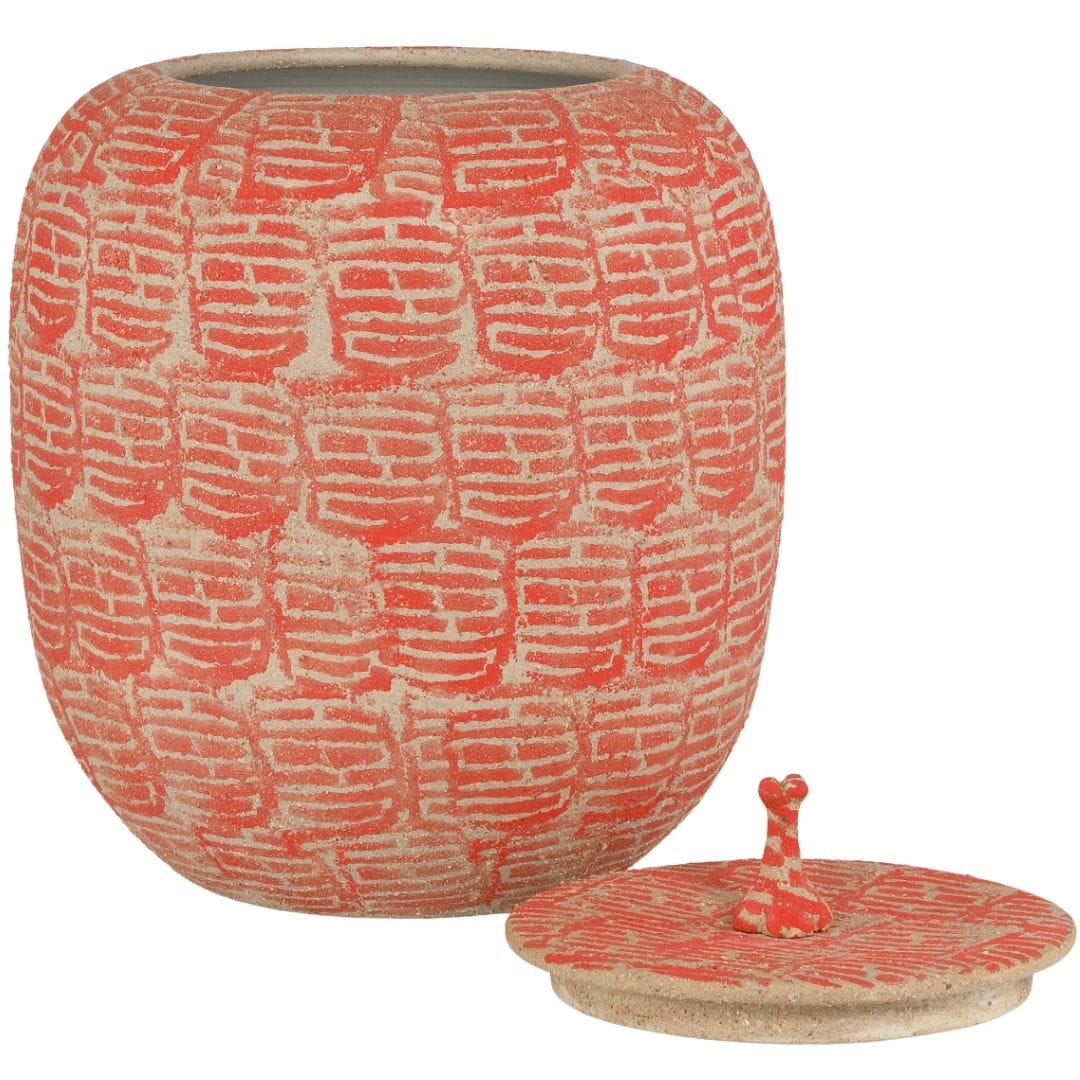Happiness Red Preserve Jar Vases + Urns 1200-0979