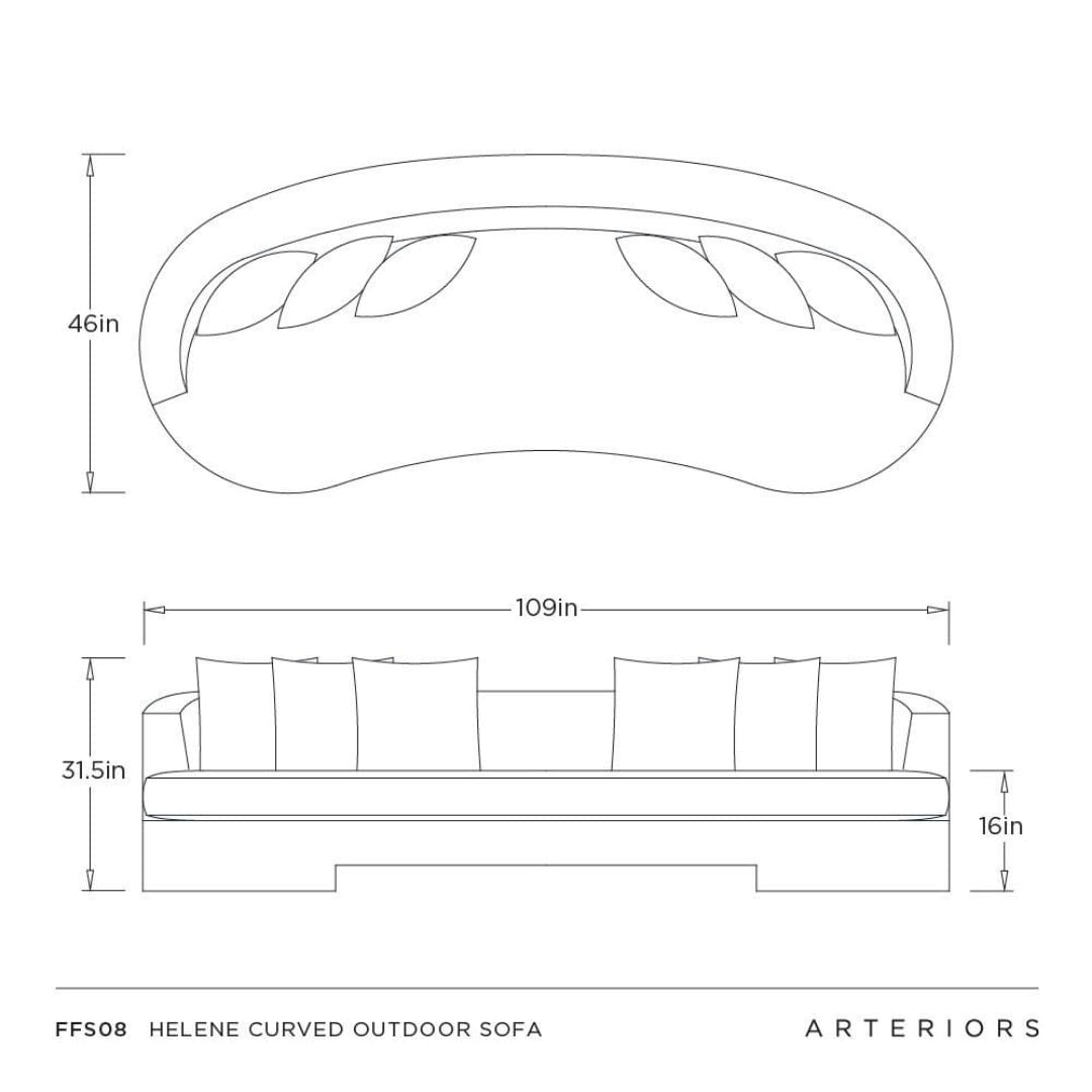 Helene Curved Outdoor Sofa Outdoor Sofas + Sectionals FFS08 796505741653