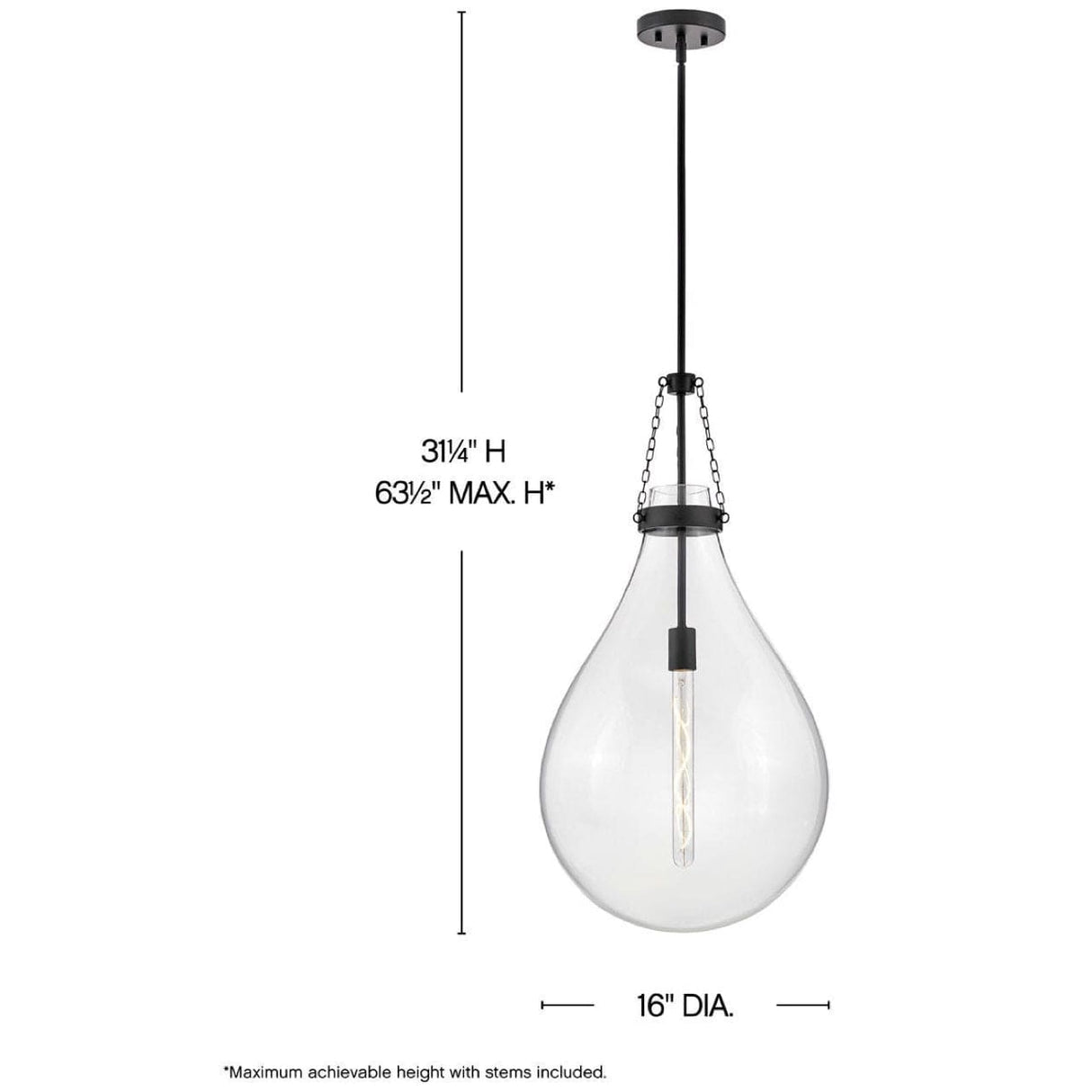 Hinkley Lighting Eloise Large Pendant Teardrop Pendant