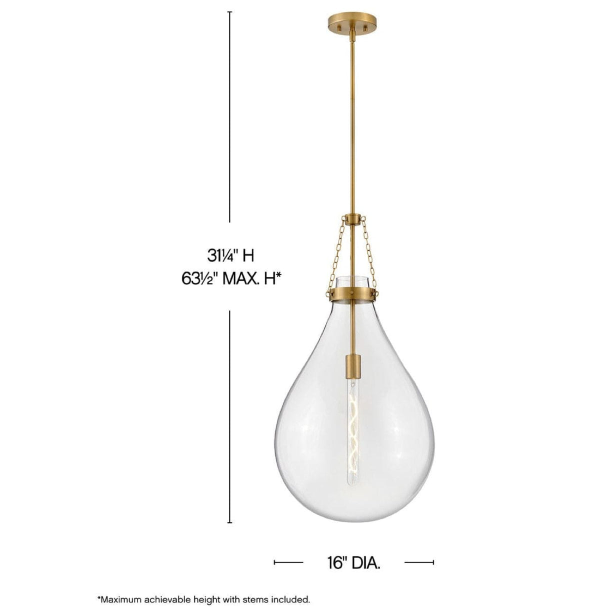 Hinkley Lighting Eloise Large Pendant Teardrop Pendant