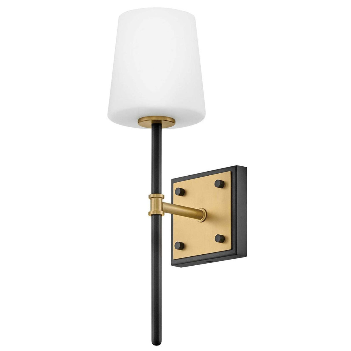 Hinkley Lighting Saunders 1 Light Wall Sconce Opal Glass Sconce hinkley-46950BK-LCB