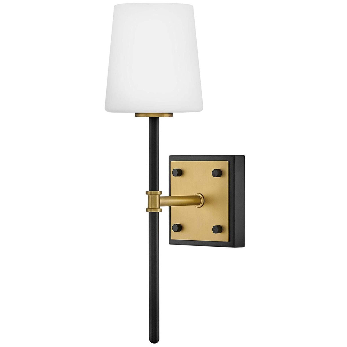 Hinkley Lighting Saunders 1 Light Wall Sconce Opal Glass Sconce hinkley-46950BK-LCB