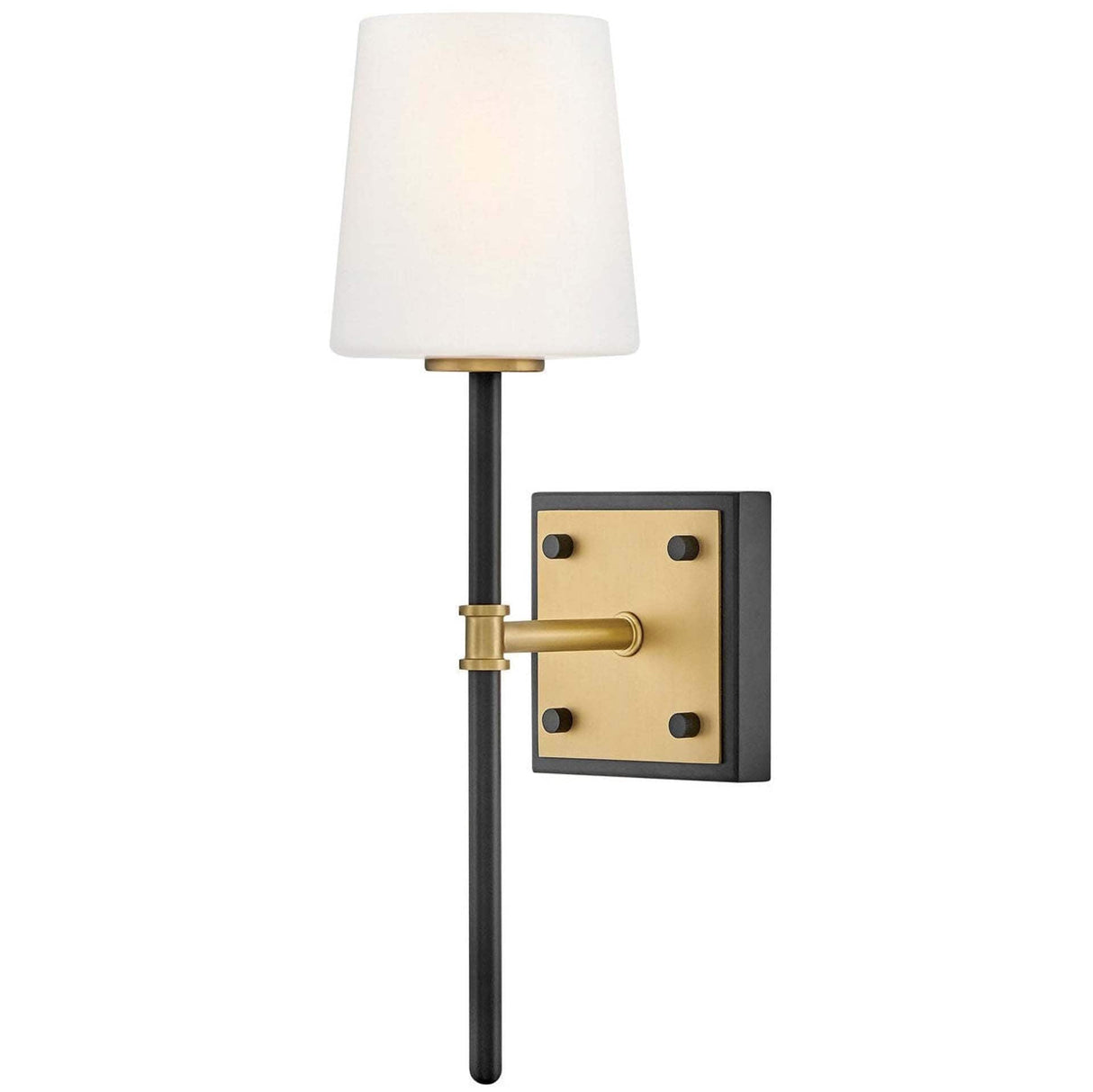 Hinkley Lighting Saunders 1 Light Wall Sconce Opal Glass Sconce hinkley-46950BK-LCB