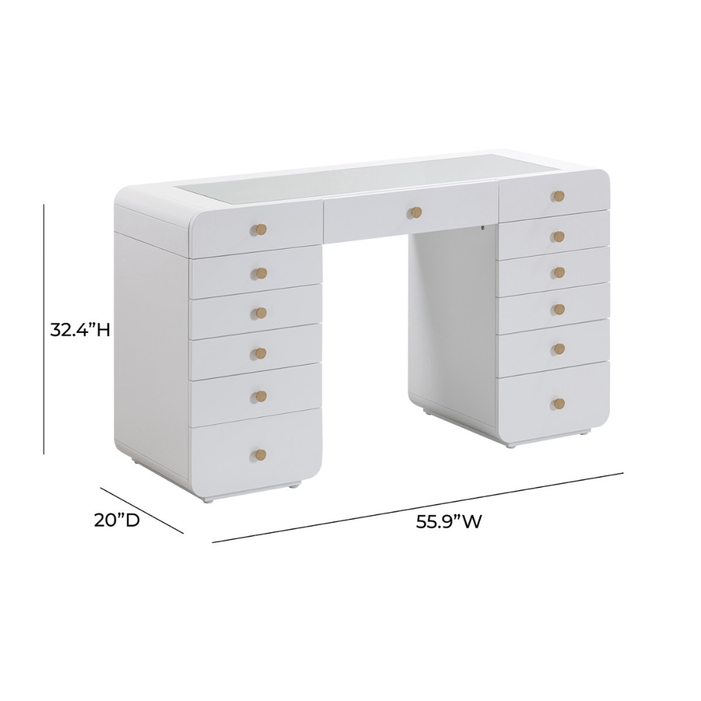 Hollywood White Vanity Desk Vanity Desk