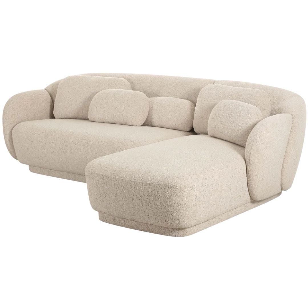 Indie Boucle 2-Piece Cream L-Shaped Sectional Sectionals