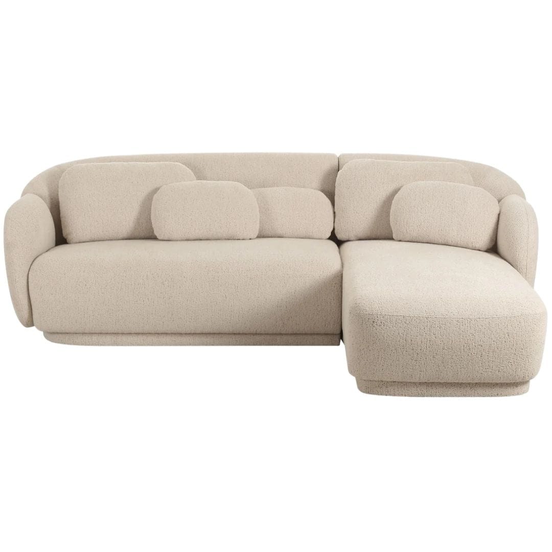 Indie Boucle 2-Piece Cream L-Shaped Sectional Sectionals TOV-L68956-SEC 793580633613