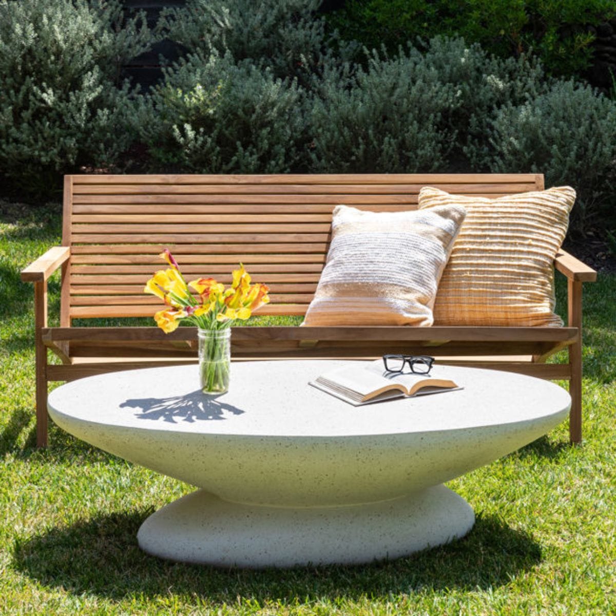 Jaela Indoor/Outdoor Coffee Table Outdoor Side Tables DOV26095-IVRY