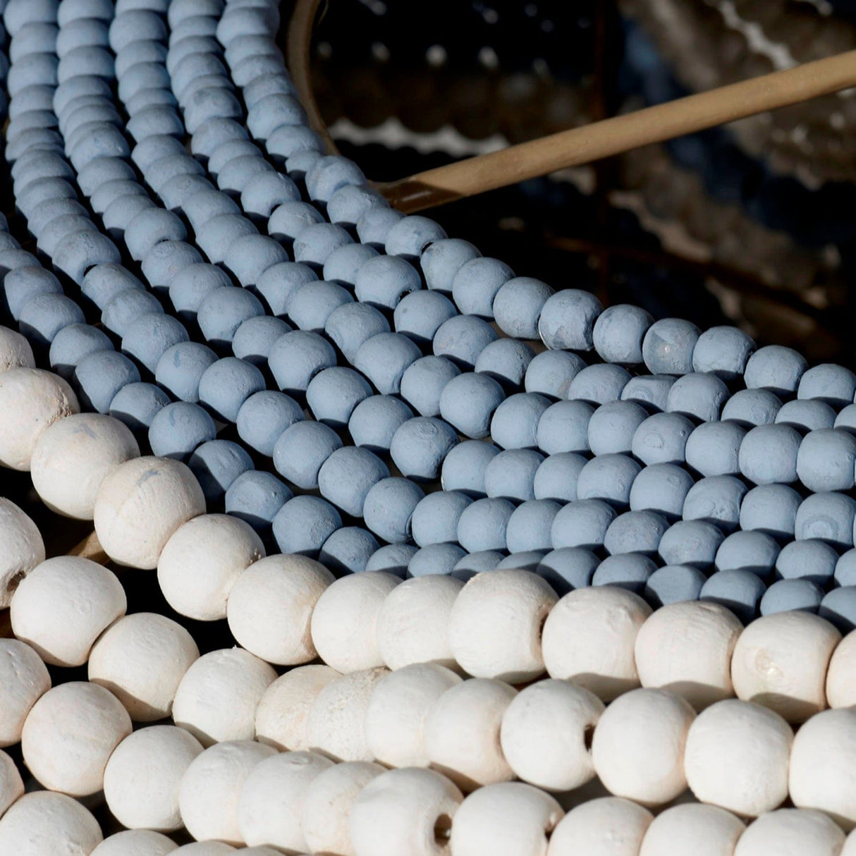 Jamie Young Co. Clamshell Chandelier Wooden Bead Chandelier