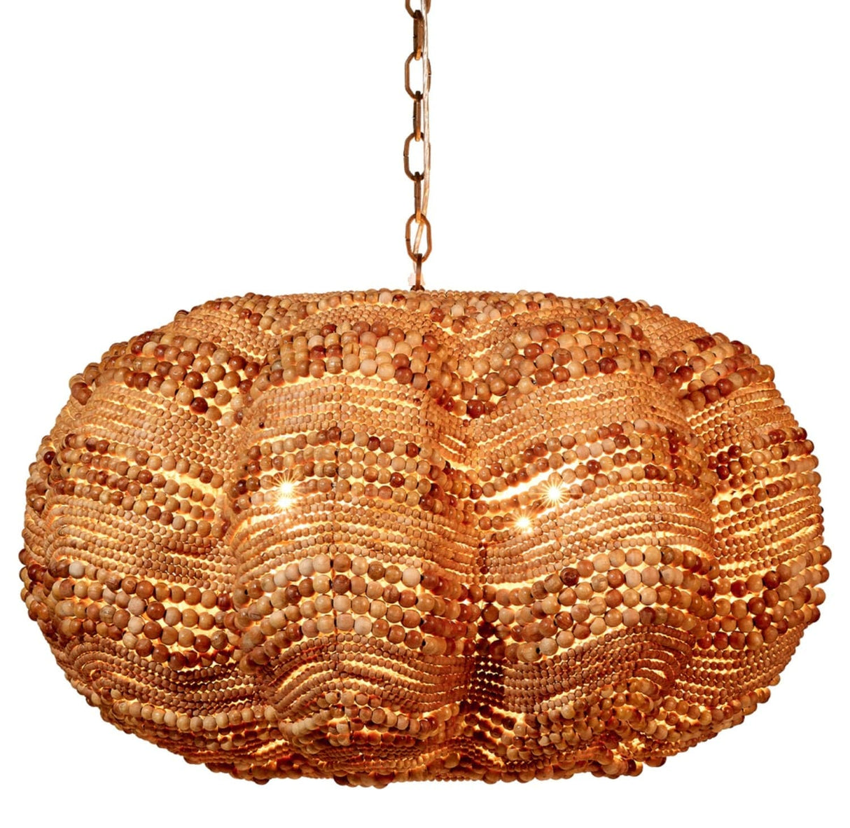 Jamie Young Co. Clamshell Chandelier Wooden Bead Chandelier