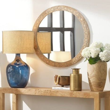 Jamie Young Co. Relief Carved Round Mirror Mirrors jamie-young-6RELI-RNDNA 688933036664