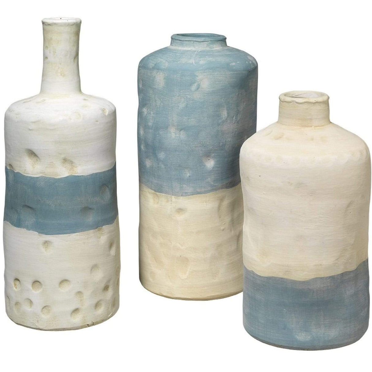 Jamie Young Co. Sedona Vessels (Set of 3) - Blue Decor Jamie-Young-7SEDO-VEBL 00688933018301
