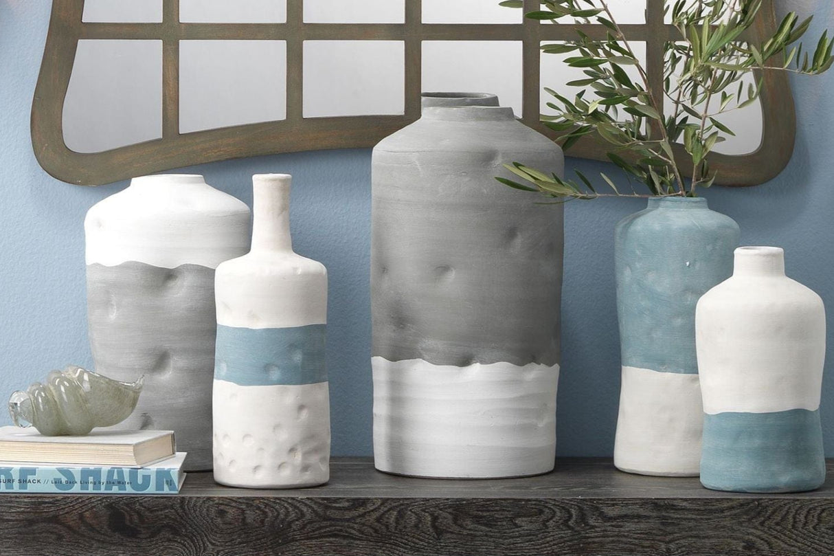 Jamie Young Co. Sedona Vessels (Set of 3) - Blue Decor Jamie-Young-7SEDO-VEBL 00688933018301