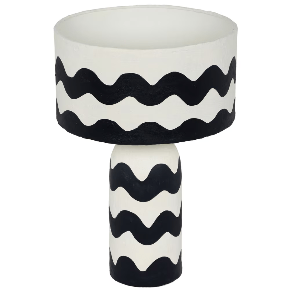 Jaxon Black Waves Papier Mache Table Lamp Table Lamps TOV-G18577