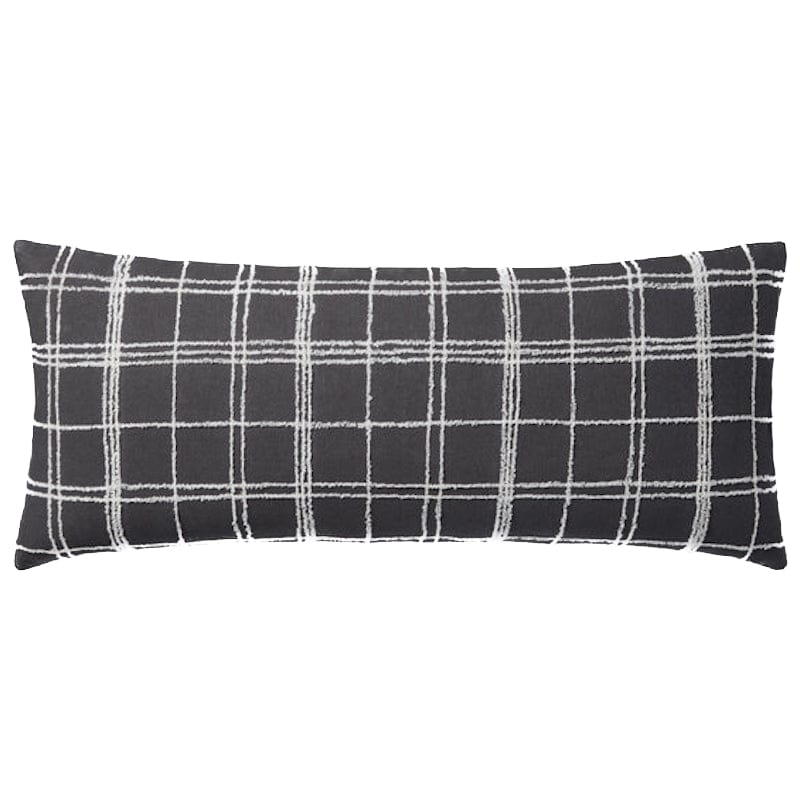 Jean Stoffer Pillow - Graphite/Ivory Pillows loloi-pjs0014-black-22-cover