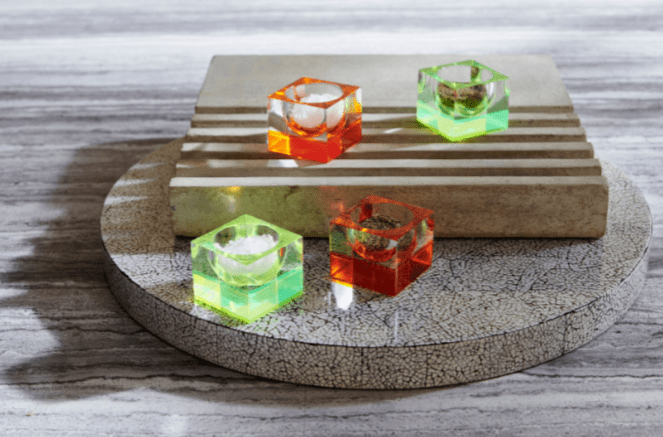 Jette Clear/Tangerine Pinch Bowls Serveware