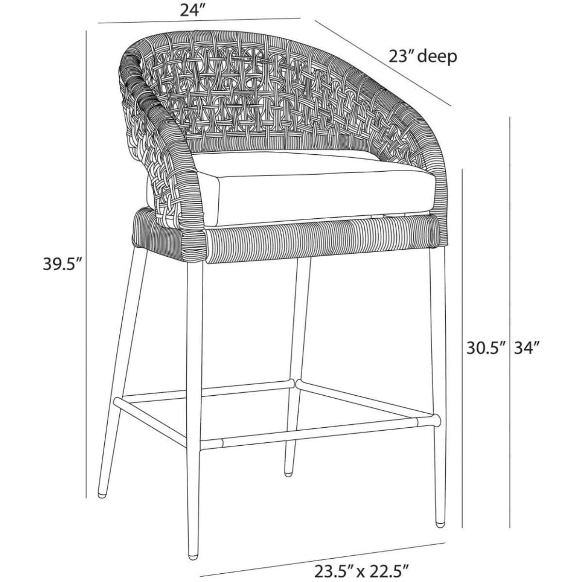 Juri Outdoor Bar + Counter Stool Bar + Counter Stools