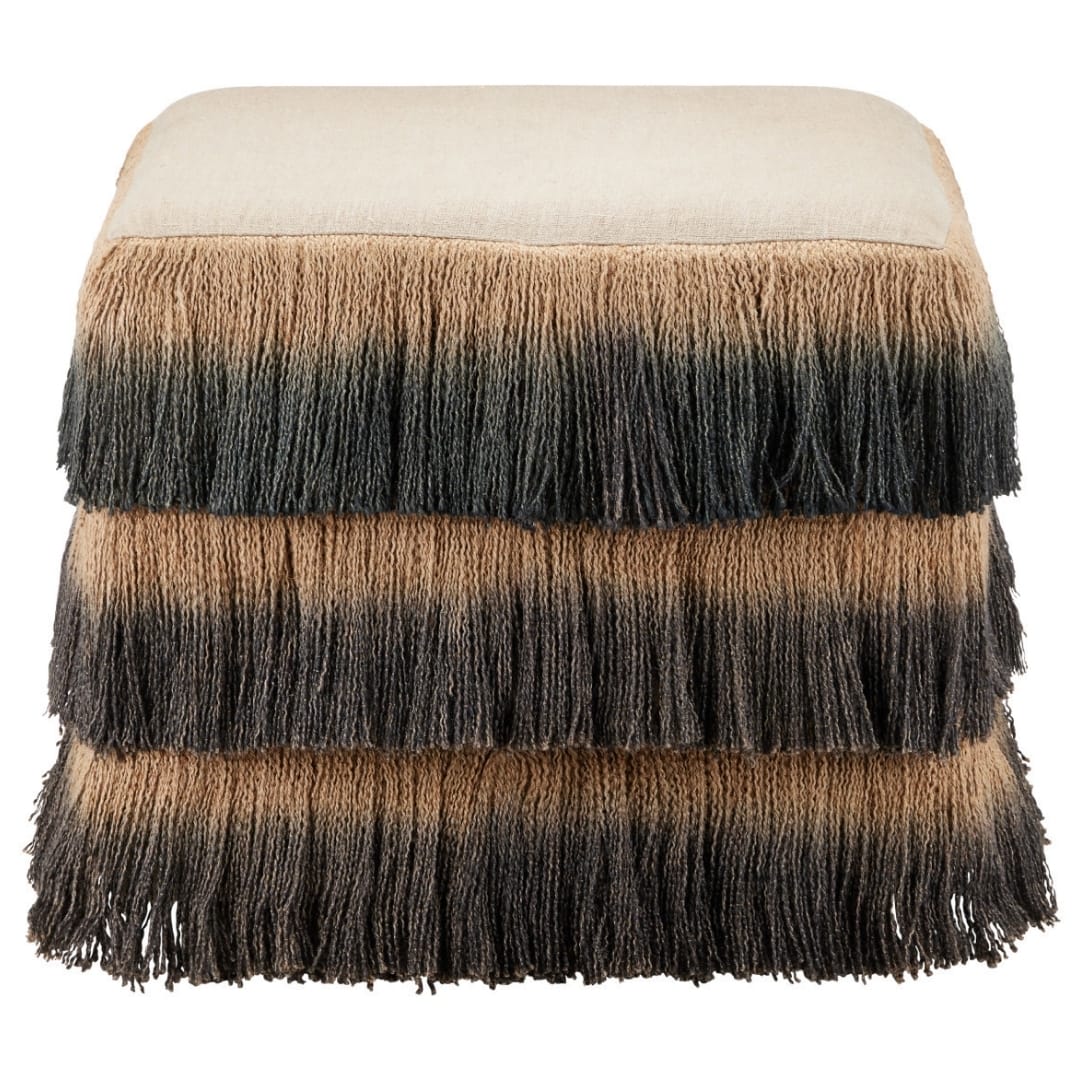 Jute Fringe Ottoman Ottomans + Stools 7000-1312