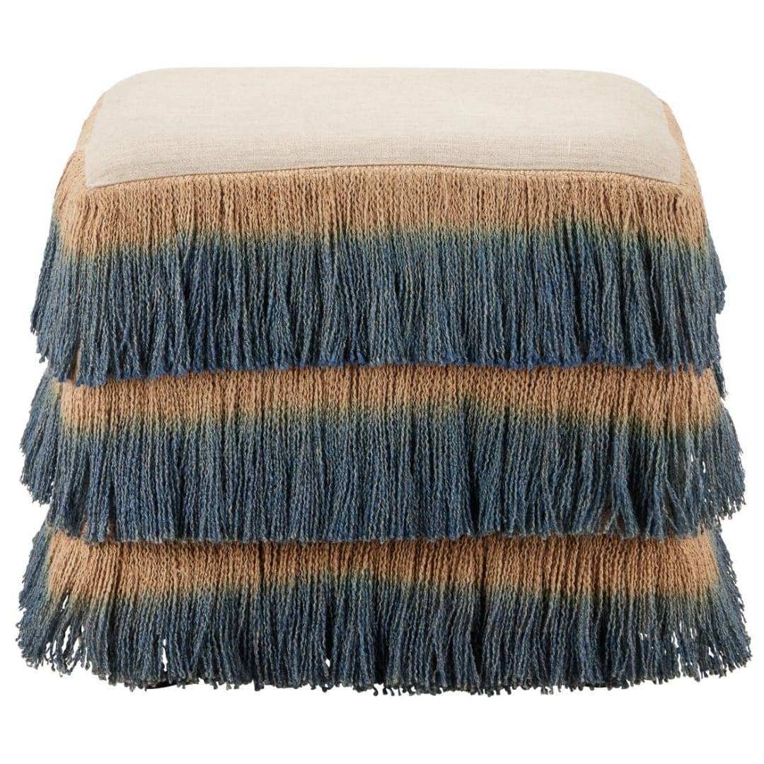 Jute Fringe Ottoman Ottomans + Stools 7000-1322