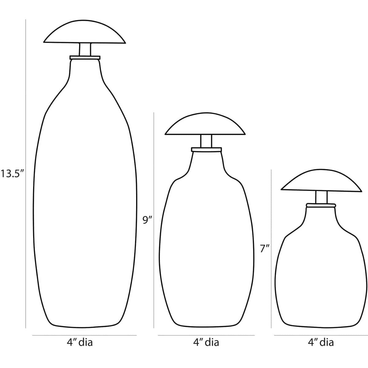Karis Decanters (Set of 3) Glass Decanters ARI22