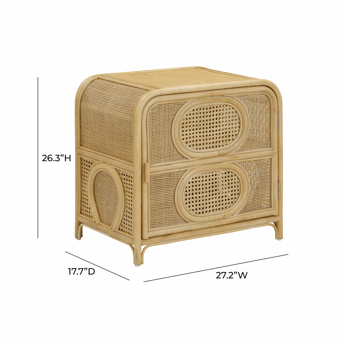 Kiawah Natural Rattan Nightstand Nightstands TOV-B54313