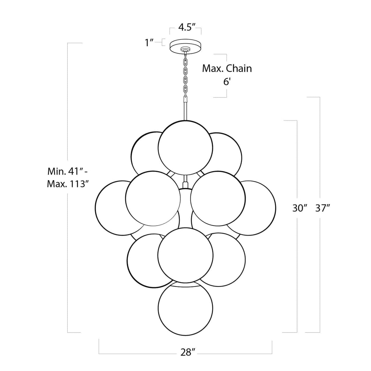 La Dame Chandelier Chandelier 16-1278SRLNB 844717097355