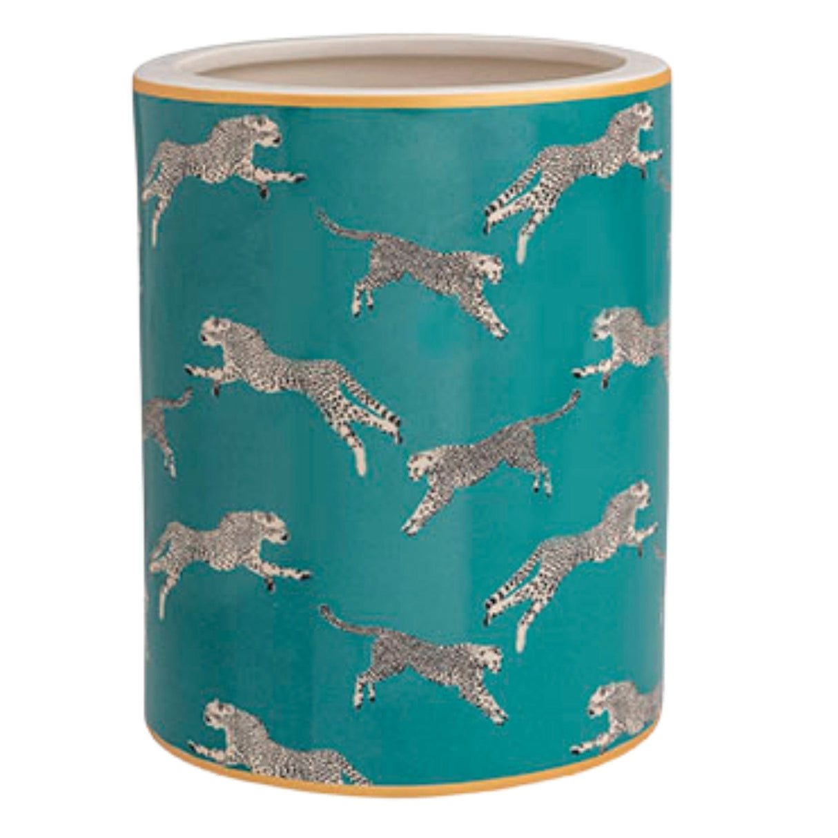 Leaping Cheetah Ice Bucket Decorative Object