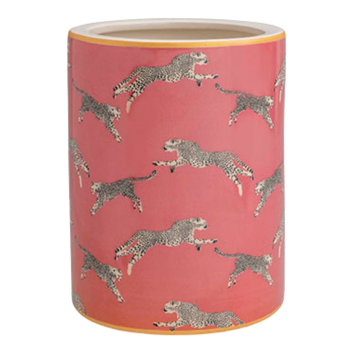 Leaping Cheetah Ice Bucket Decorative Object