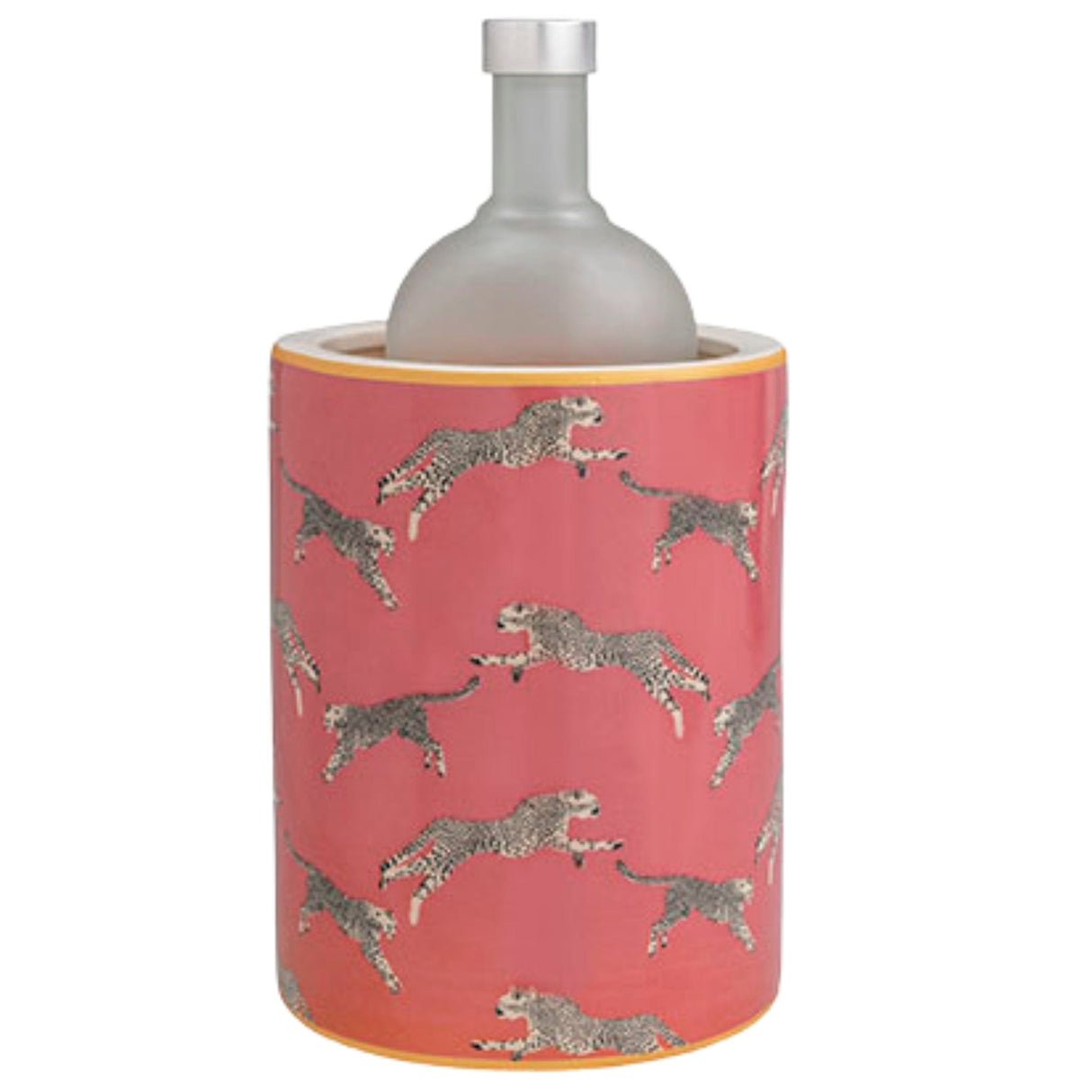 Leaping Cheetah Ice Bucket Decorative Object ACBS-446-03
