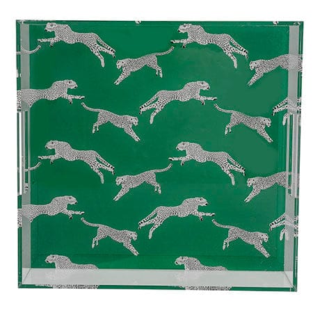 Leaping Cheetah Tray Decorative Object