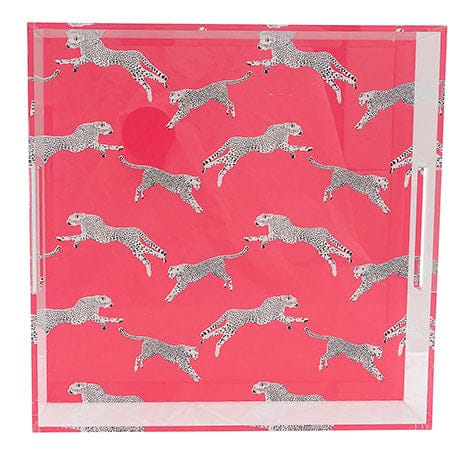 Leaping Cheetah Tray Decorative Object