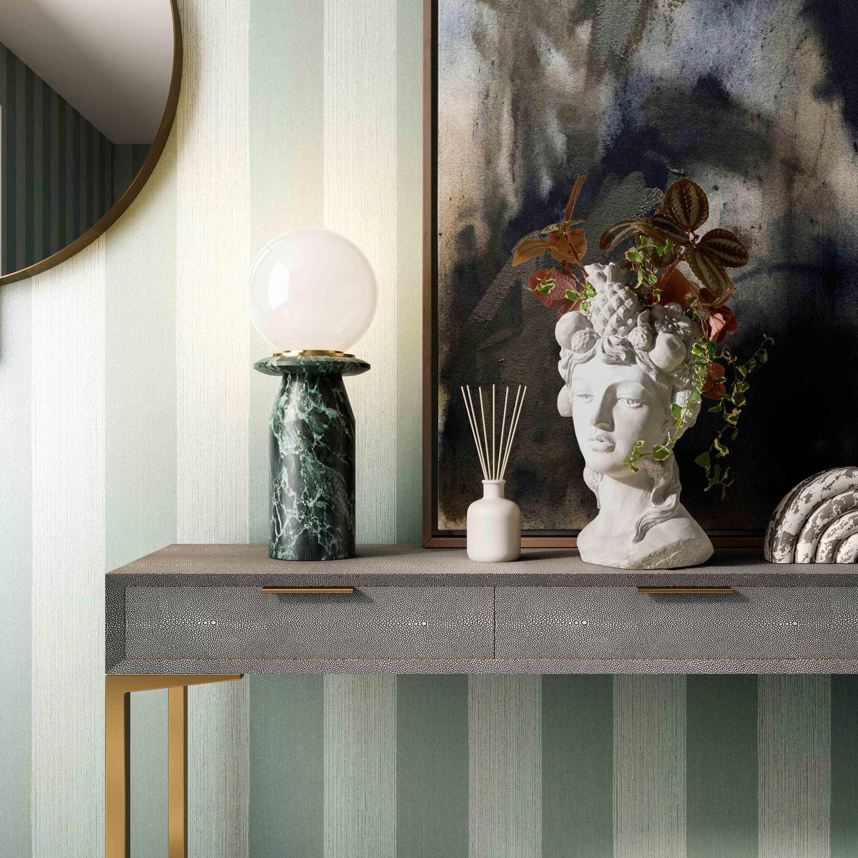 Lighting by BLU Globe Marble Lamp Table Lamps