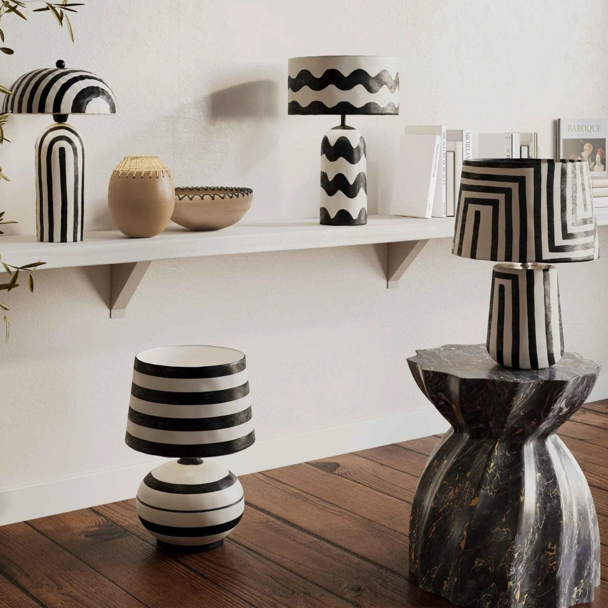 Lighting by BLU Minori Papier Mache Table Lamp Table Lamps TOV-G18575