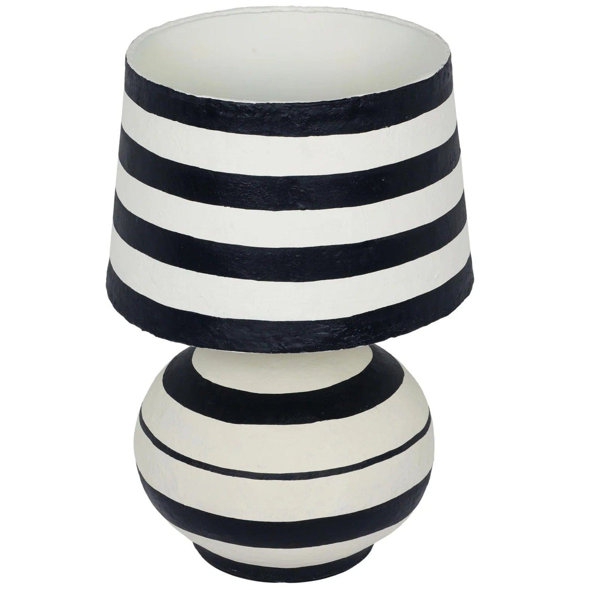 Lighting by BLU Positano Striped Papier Mache Table Lamp Table Lamps